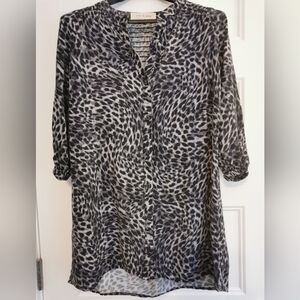 Anthropologie Cloth & Stone 3/4 Sleeve High-Low Button Blouse - Sz 10